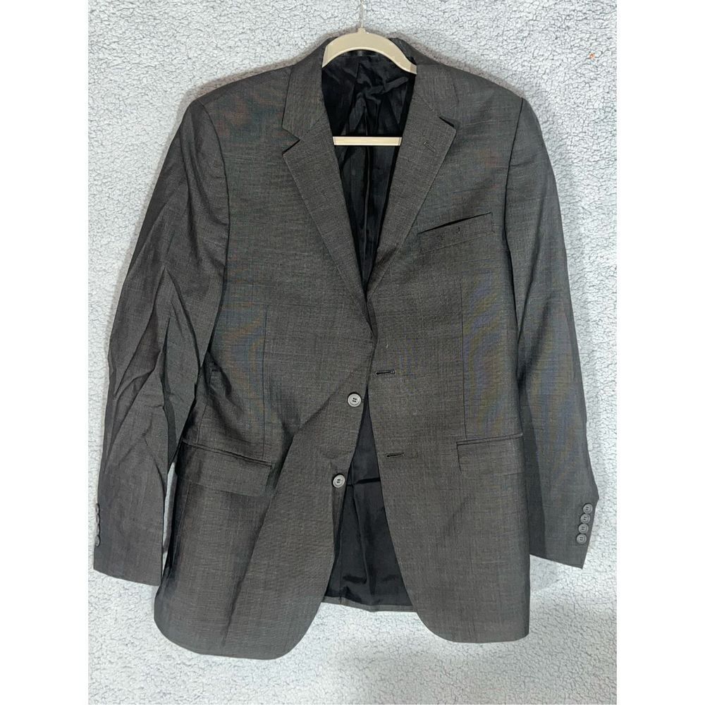 W Collection Men's Dark Gray Wash Double Button XL Suit Jacket